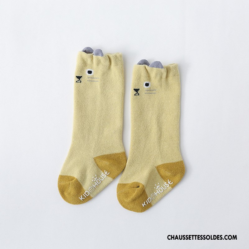 Chaussettes Mi Hautes Fille Dimensionnel Dessin Animé Printemps 100% Coton Bébé Enfant Rose