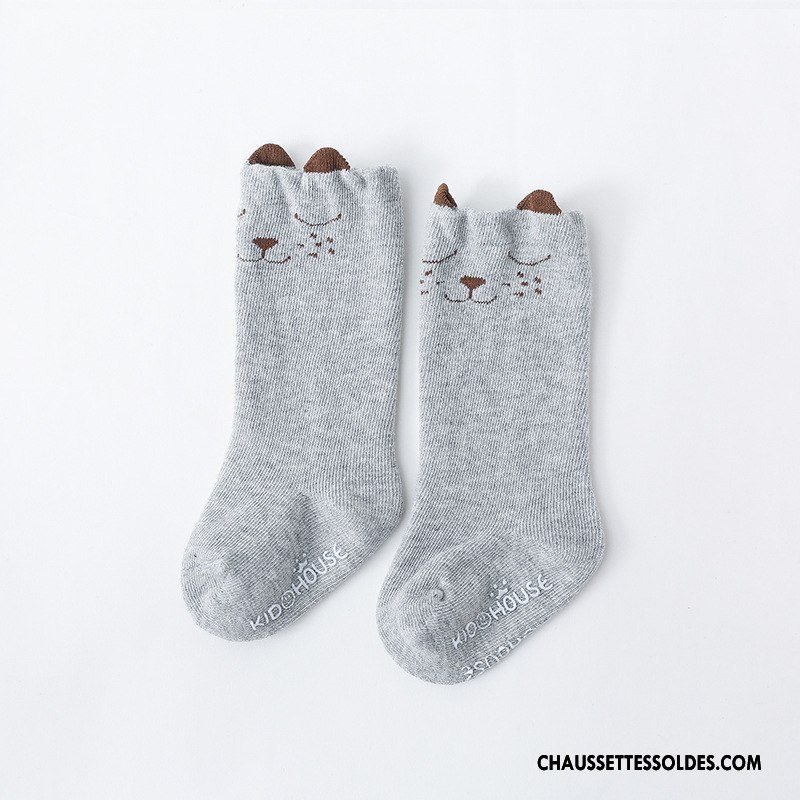 Chaussettes Mi Hautes Fille Dimensionnel Dessin Animé Printemps 100% Coton Bébé Enfant Rose