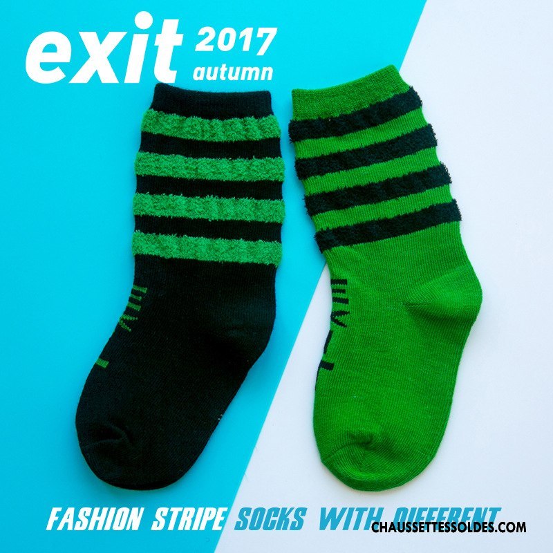 Chaussettes Mi Hautes Fille Désign Enfant Rayé Lettre Tendance 100% Coton Rouge