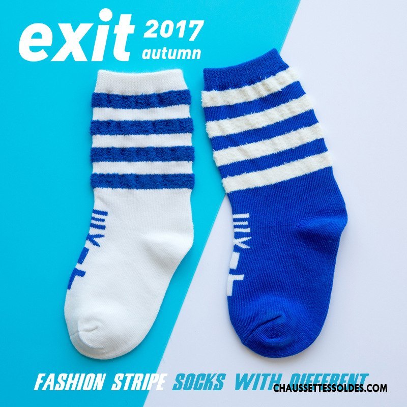 Chaussettes Mi Hautes Fille Désign Enfant Rayé Lettre Tendance 100% Coton Rouge