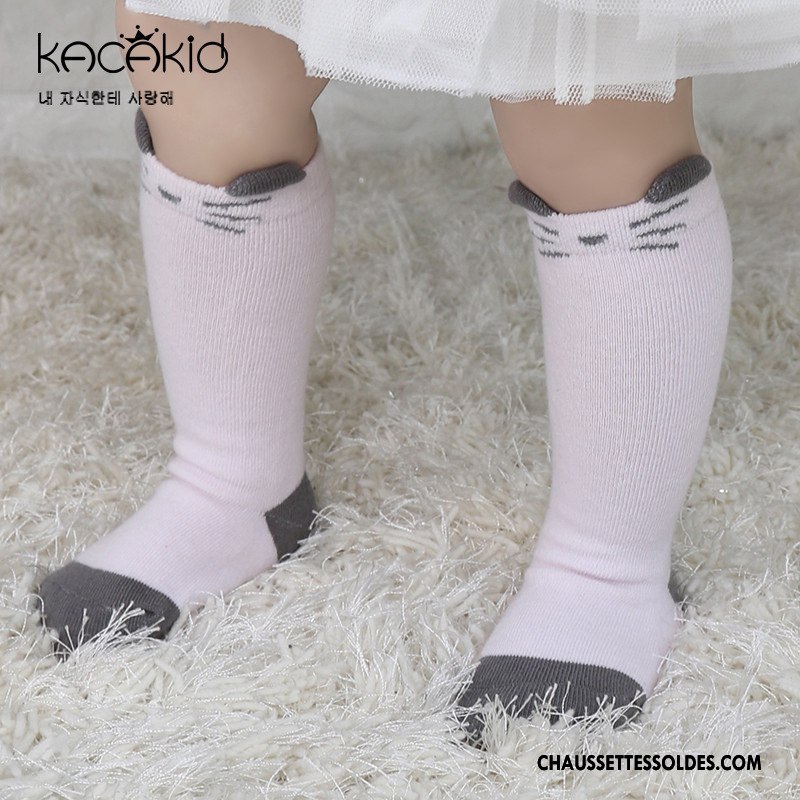 Chaussettes Mi Hautes Fille Enfant Chat Femme Milieu Homme 100% Coton Blanc