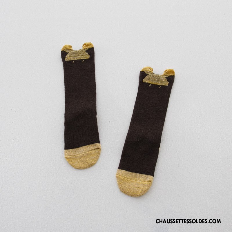 Chaussettes Mi Hautes Fille Enfant Chat Femme Milieu Homme 100% Coton Blanc