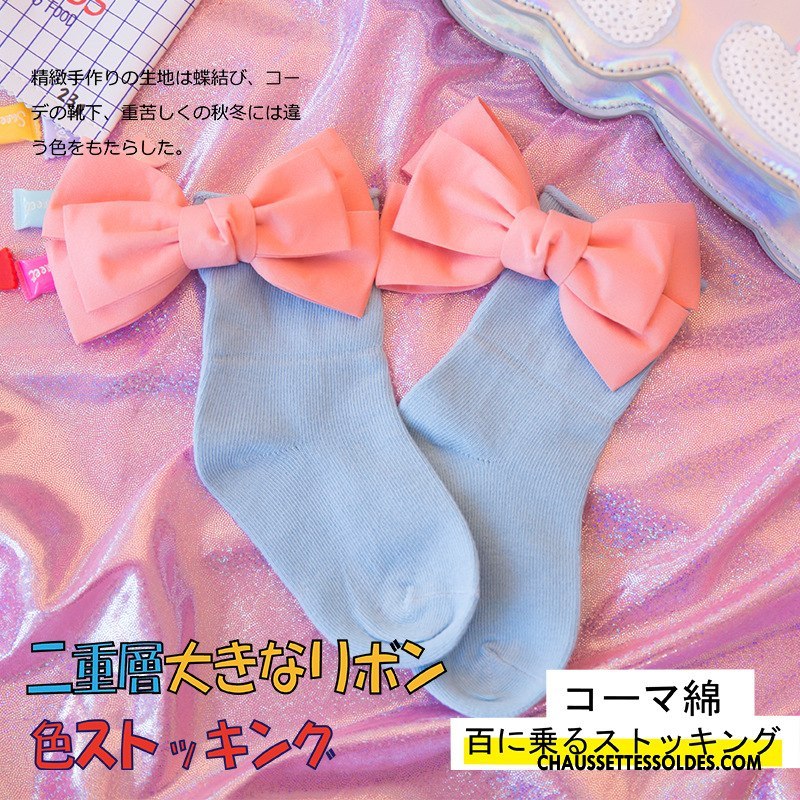 Chaussettes Mi Hautes Fille Enfant Chaussette Courte Original Papillon Désign 100% Coton Bleu Marin