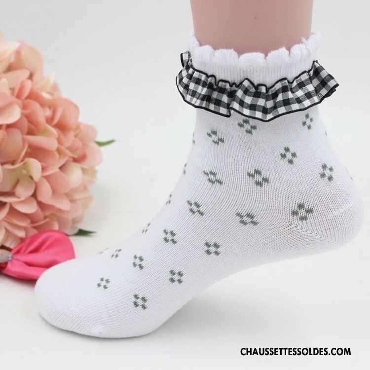 Chaussettes Mi Hautes Fille Enfant Dentelle Chaussettes En Coton Princesse Offre Spéciale Le Nouveau Gris