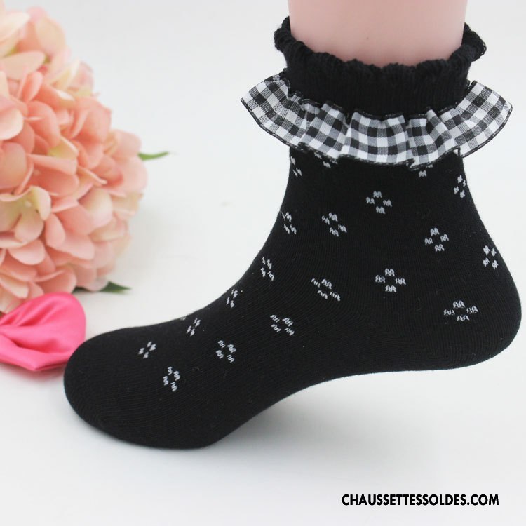 Chaussettes Mi Hautes Fille Enfant Dentelle Chaussettes En Coton Princesse Offre Spéciale Le Nouveau Gris