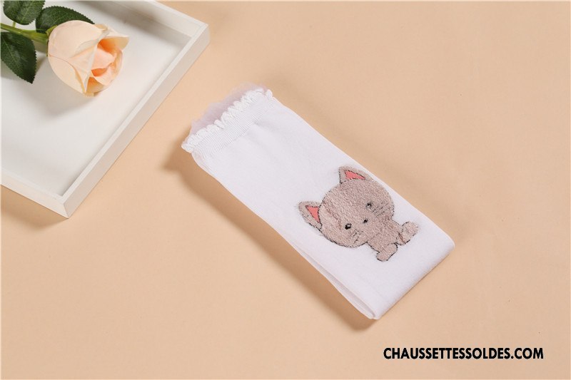 Chaussettes Mi Hautes Fille Enfant Dentelle Milieu Hiver L'automne Femme Gris