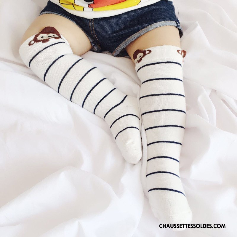 Chaussettes Mi Hautes Fille Enfant Femme Dessin Animé Homme Printemps L'automne Impression Blanc