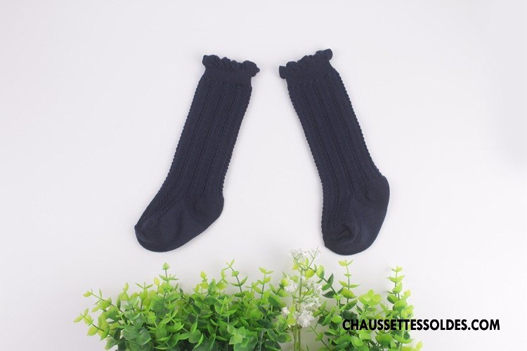 Chaussettes Mi Hautes Fille Enfant Femme Homme Printemps Fleurs Renforcé Pure Blanc
