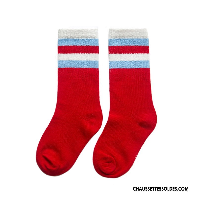 Chaussettes Mi Hautes Fille Enfant Hiver Tendance Mouvement Matelassé Personnalité Blanc