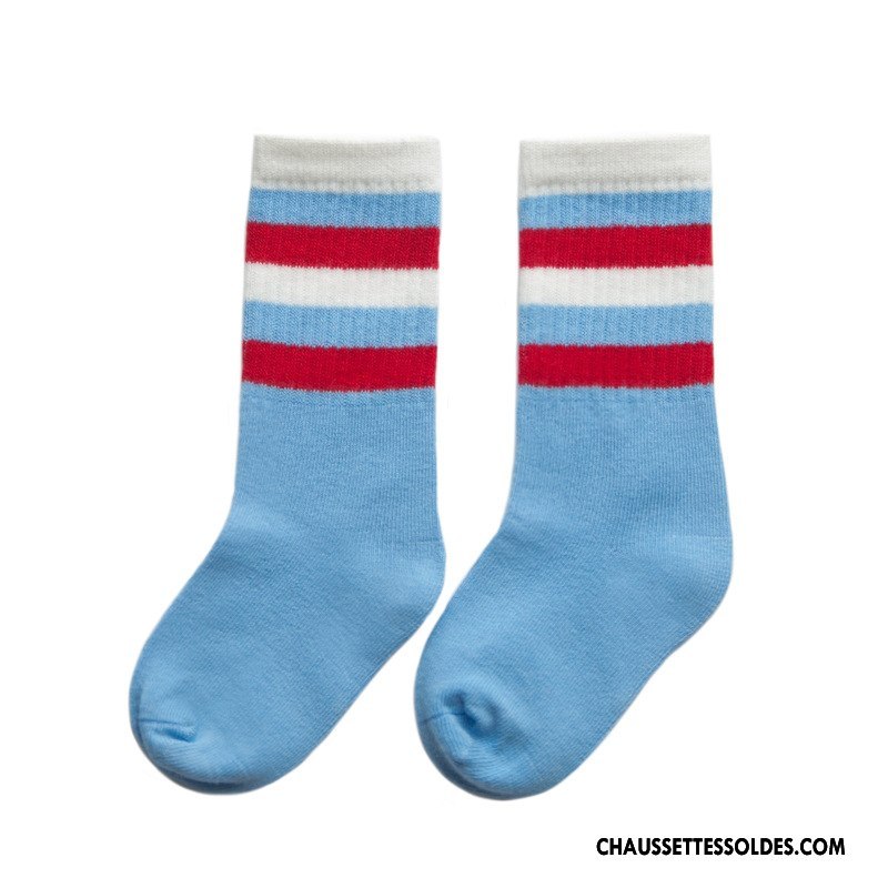 Chaussettes Mi Hautes Fille Enfant Hiver Tendance Mouvement Matelassé Personnalité Blanc