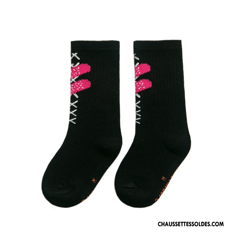 Chaussettes Mi Hautes Fille Enfant Hiver Tendance Mouvement Matelassé Personnalité Blanc