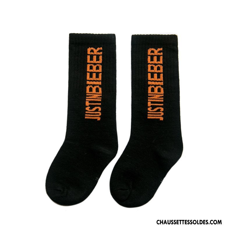 Chaussettes Mi Hautes Fille Enfant Hiver Tendance Mouvement Matelassé Personnalité Blanc