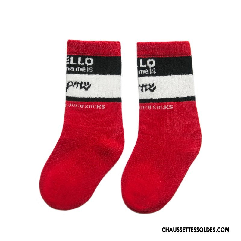 Chaussettes Mi Hautes Fille Enfant Hiver Tendance Mouvement Matelassé Personnalité Blanc