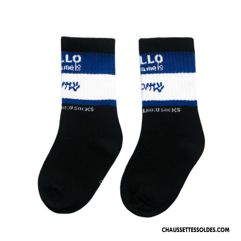 Chaussettes Mi Hautes Fille Enfant Hiver Tendance Mouvement Matelassé Personnalité Blanc
