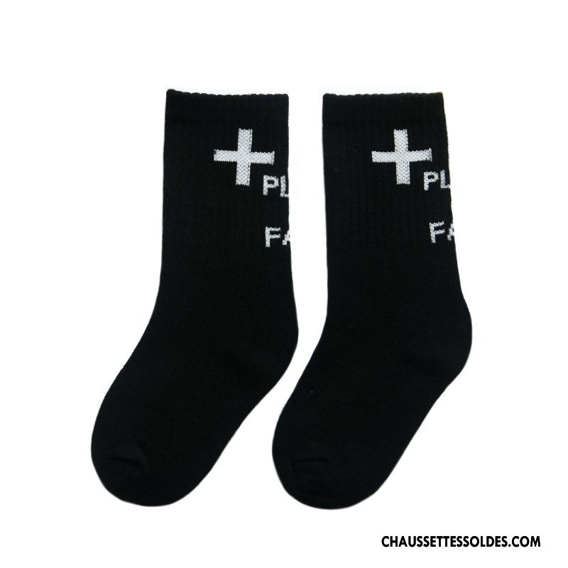 Chaussettes Mi Hautes Fille Enfant Hiver Tendance Mouvement Matelassé Personnalité Blanc