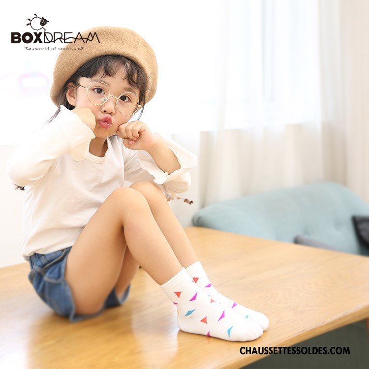 Chaussettes Mi Hautes Fille Enfant Le Nouveau Chaussette Courte Chaussettes En Coton L'automne Hiver Coloré Bleu