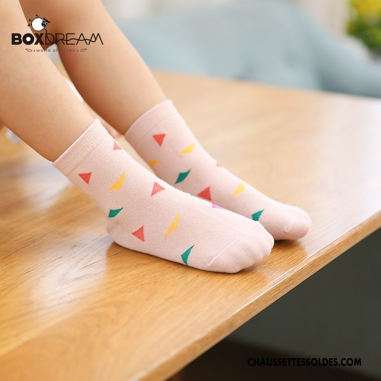 Chaussettes Mi Hautes Fille Enfant Le Nouveau Chaussette Courte Chaussettes En Coton L'automne Hiver Coloré Bleu