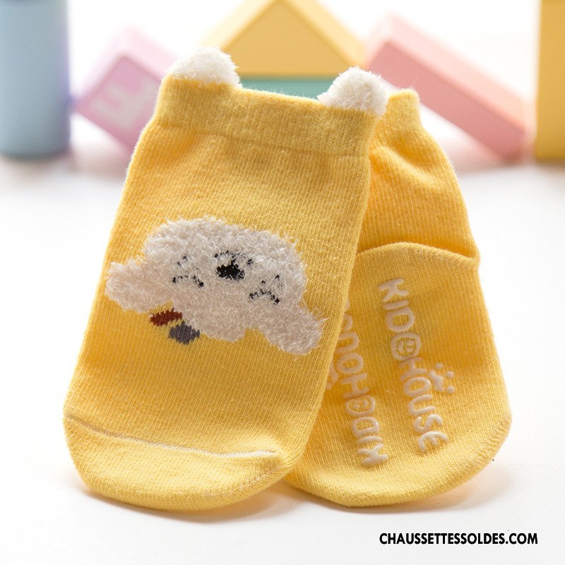 Chaussettes Mi Hautes Fille Enfant Le Nouveau Dessin Animé L'automne Bouche Libre Bébé Jaune