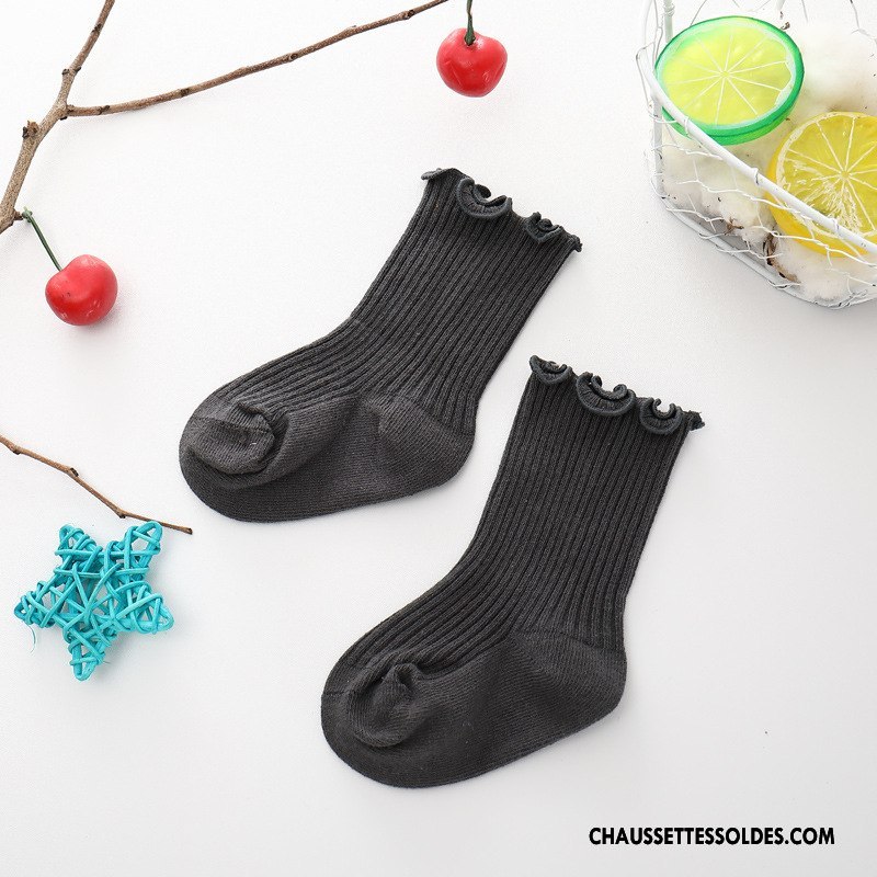 Chaussettes Mi Hautes Fille Enfant Le Nouveau Femme Dentelle Bébé Respirant Bordeaux Pure