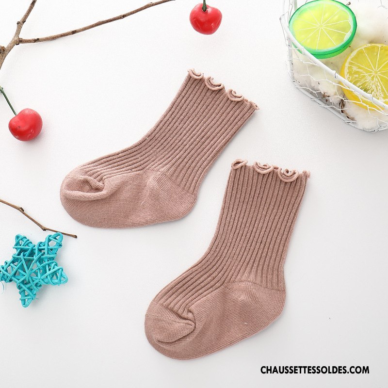Chaussettes Mi Hautes Fille Enfant Le Nouveau Femme Dentelle Bébé Respirant Bordeaux Pure