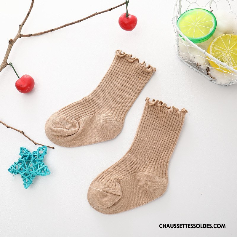 Chaussettes Mi Hautes Fille Enfant Le Nouveau Femme Dentelle Bébé Respirant Bordeaux Pure