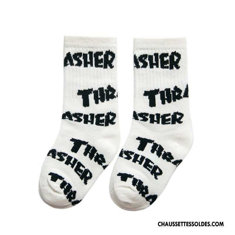 Chaussettes Mi Hautes Fille Enfant Matelassé 100% Coton Chaussette Courte Tendance Personnalité Rouge