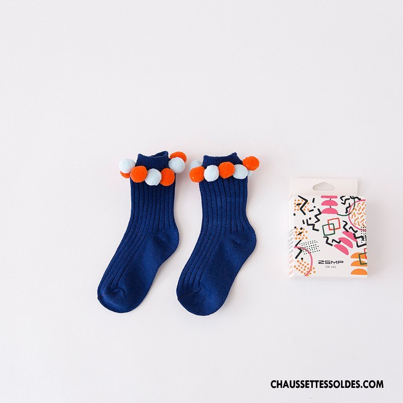 Chaussettes Mi Hautes Fille Enfant Matelassé Manuel L'automne Hiver Milieu Vert Foncé