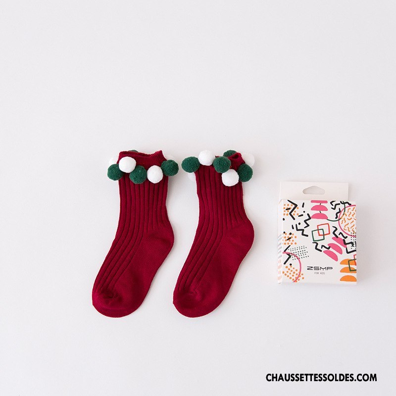 Chaussettes Mi Hautes Fille Enfant Matelassé Manuel L'automne Hiver Milieu Vert Foncé