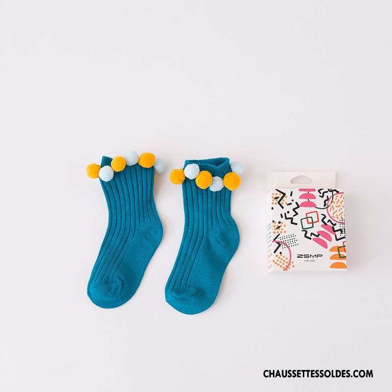 Chaussettes Mi Hautes Fille Enfant Matelassé Manuel L'automne Hiver Milieu Vert Foncé