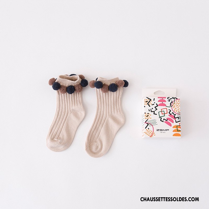 Chaussettes Mi Hautes Fille Enfant Matelassé Manuel L'automne Hiver Milieu Vert Foncé