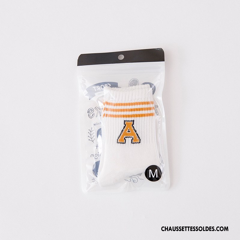 Chaussettes Mi Hautes Fille Enfant Matelassé Milieu Hiver Mouvement Lettre Blanc