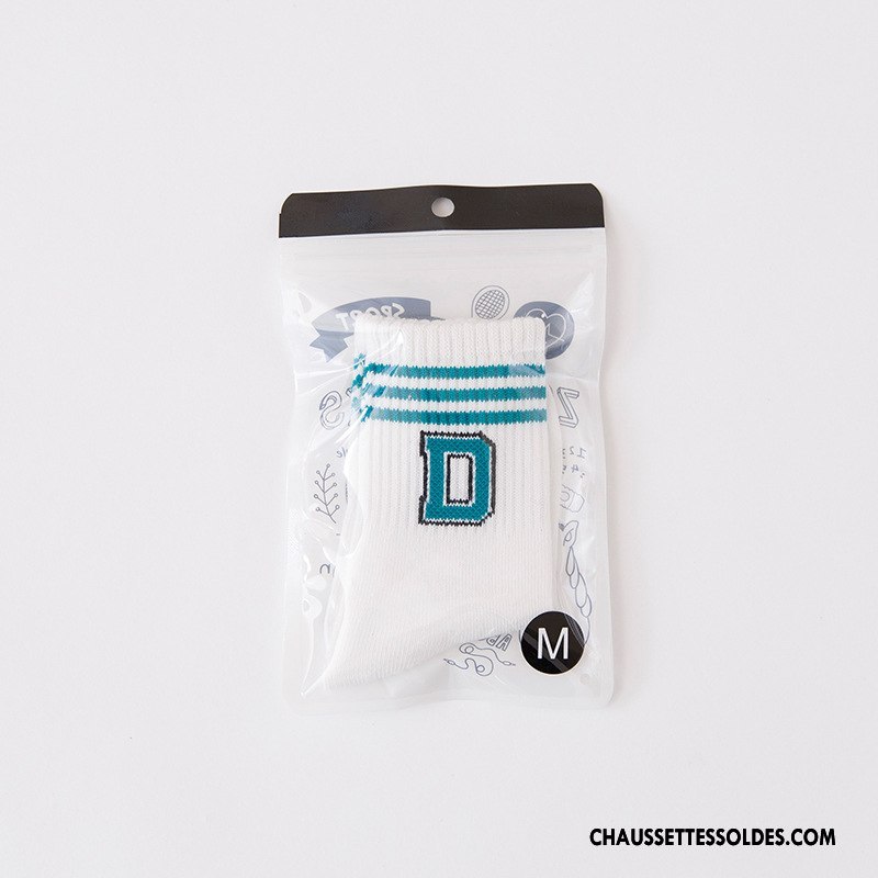 Chaussettes Mi Hautes Fille Enfant Matelassé Milieu Hiver Mouvement Lettre Blanc