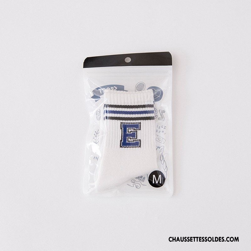 Chaussettes Mi Hautes Fille Enfant Matelassé Milieu Hiver Mouvement Lettre Blanc