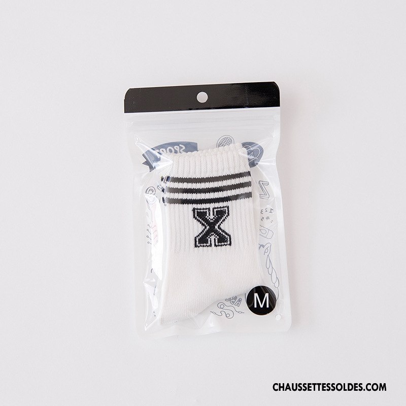 Chaussettes Mi Hautes Fille Enfant Matelassé Milieu Hiver Mouvement Lettre Blanc