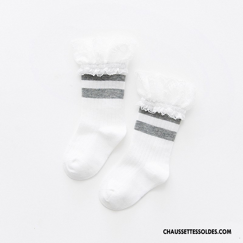 Chaussettes Mi Hautes Fille Enfant Matelassé Nouvelles Arrivées Dentelle L'automne Printemps Blanc