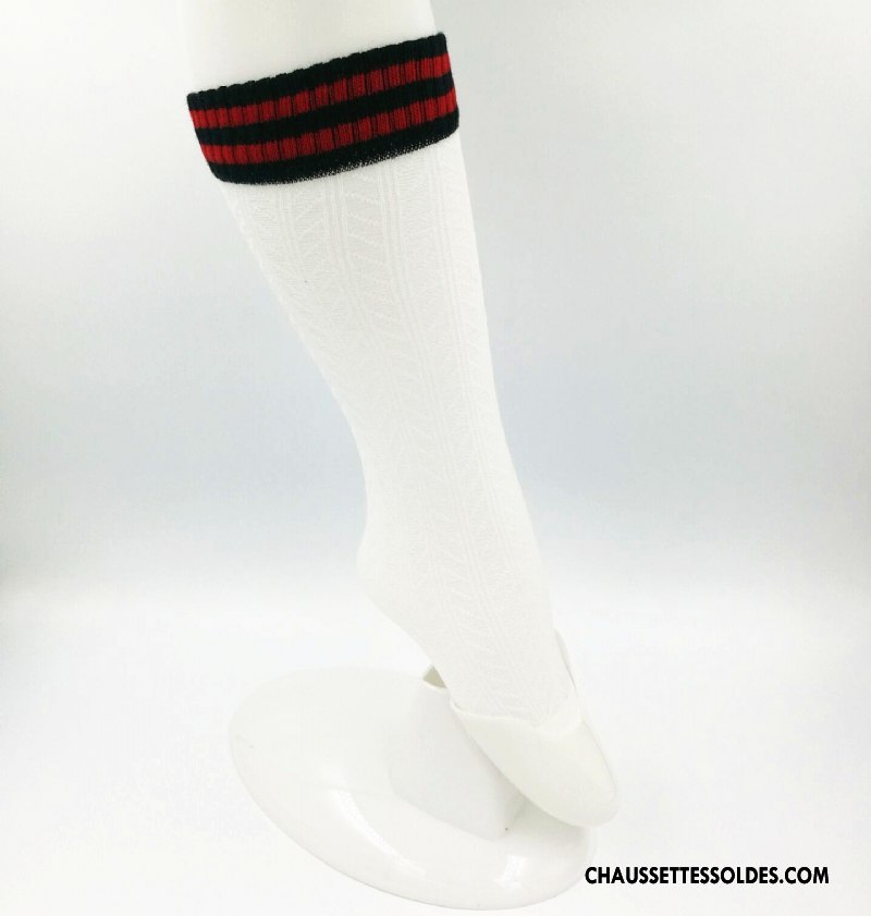 Chaussettes Mi Hautes Fille Enfant Milieu Casual Femme Creux Guipure Rayé Blanc