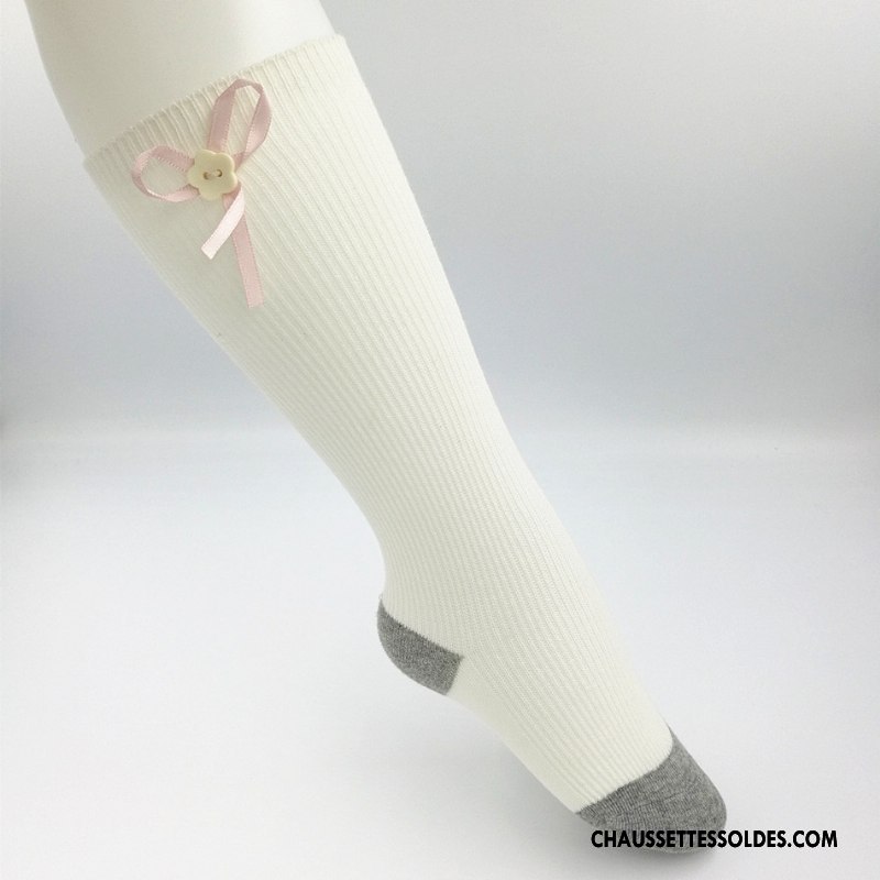 Chaussettes Mi Hautes Fille Enfant Milieu Chaussettes En Coton Long Stock Papillon Gris
