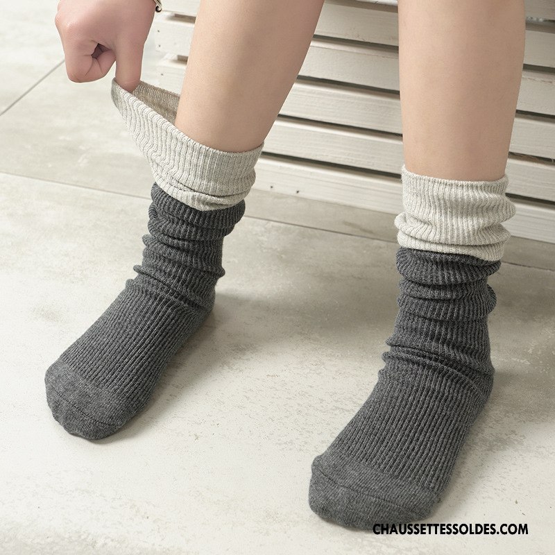 Chaussettes Mi Hautes Fille Enfant Milieu L'automne Homme Le Nouveau Femme Marron Couleurs Mixtes