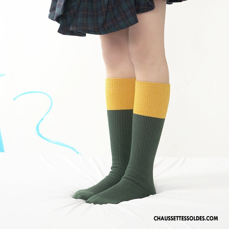 Chaussettes Mi Hautes Fille Enfant Milieu L'automne Homme Le Nouveau Femme Marron Couleurs Mixtes