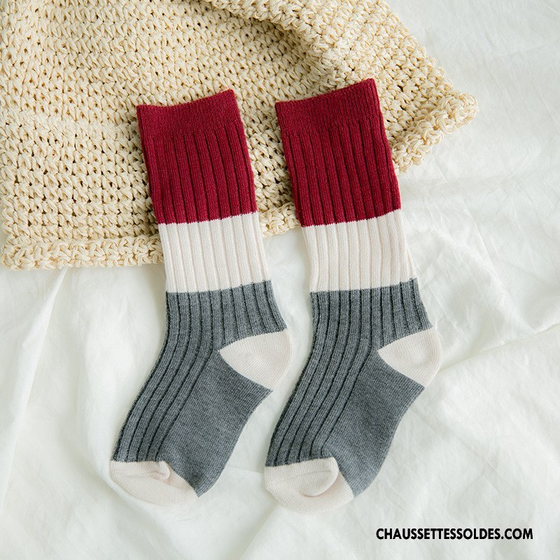 Chaussettes Mi Hautes Fille Enfant Milieu L'automne Printemps Tendance Tous Les Assortis Couleurs Mixtes Marron / Brun