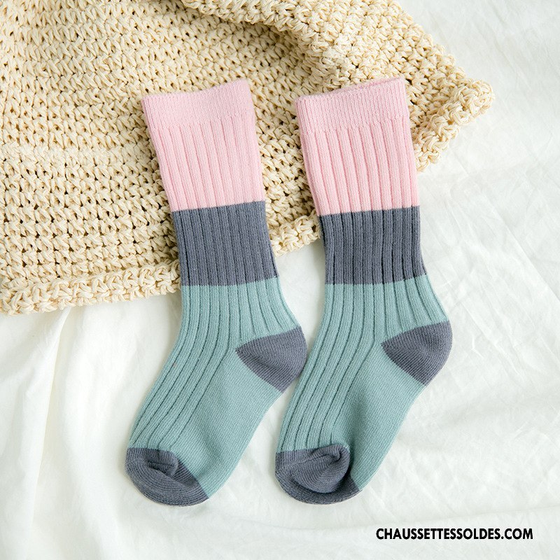 Chaussettes Mi Hautes Fille Enfant Milieu L'automne Printemps Tendance Tous Les Assortis Couleurs Mixtes Marron / Brun