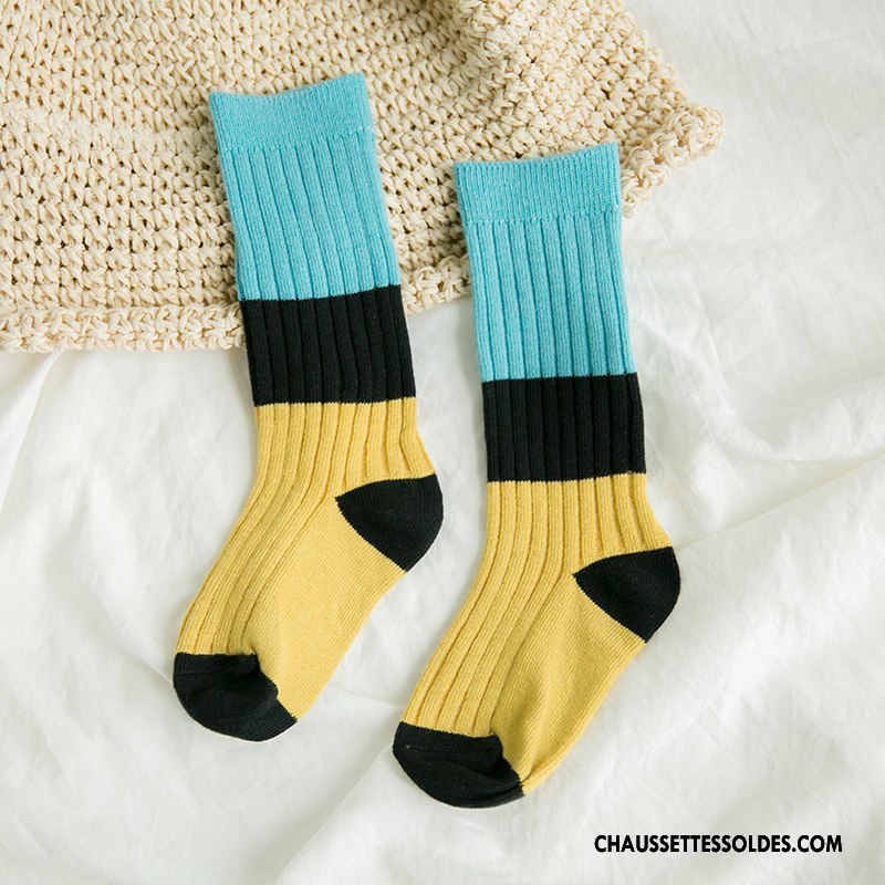 Chaussettes Mi Hautes Fille Enfant Milieu L'automne Printemps Tendance Tous Les Assortis Couleurs Mixtes Marron / Brun