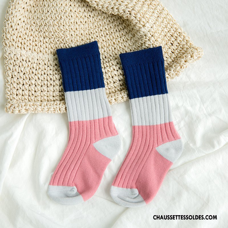 Chaussettes Mi Hautes Fille Enfant Milieu L'automne Printemps Tendance Tous Les Assortis Couleurs Mixtes Marron / Brun