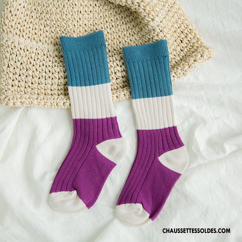 Chaussettes Mi Hautes Fille Enfant Milieu L'automne Printemps Tendance Tous Les Assortis Couleurs Mixtes Marron / Brun