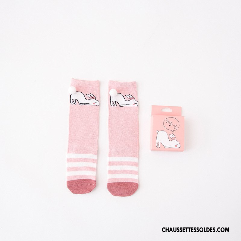 Chaussettes Mi Hautes Fille Enfant Original Matelassé Ours Charmant Bébé Gris