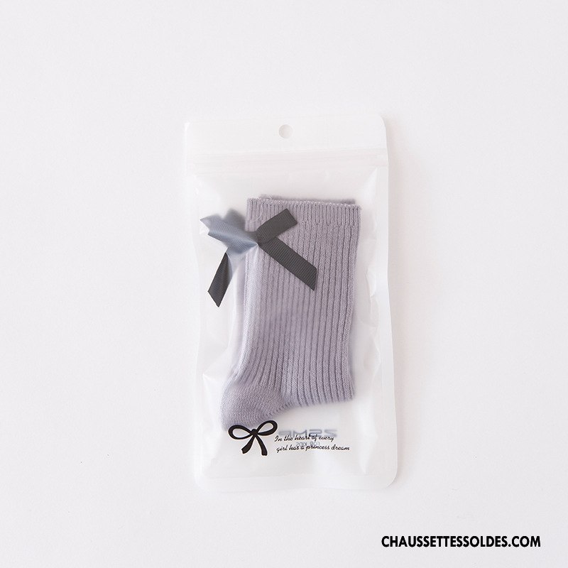 Chaussettes Mi Hautes Fille Enfant Papillon Laçage L'automne Matelassé Hiver Couleurs De Bonbons Rose