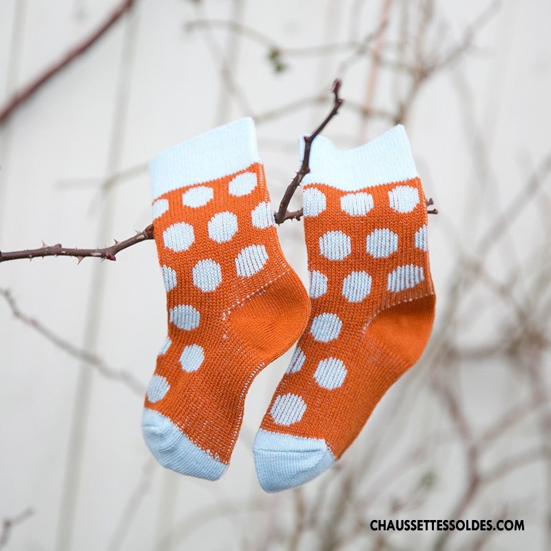 Chaussettes Mi Hautes Fille Enfant Point D'onde Chaussette Courte Printemps Le Nouveau 100% Coton Couleurs Mixtes Vert