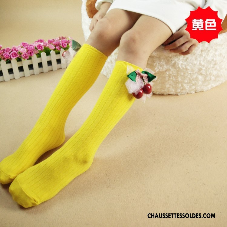 Chaussettes Mi Hautes Fille Enfant Printemps Milieu 100% Coton Le Nouveau Femme Rose Pure