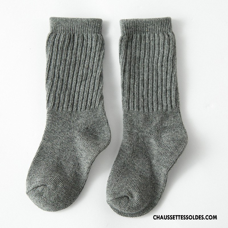 Chaussettes Mi Hautes Fille Enfant Tous Les Assortis Le Nouveau Femme Hiver Matelassé Rose Pure