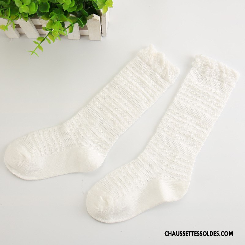 Chaussettes Mi Hautes Fille Engrener Casual Enfant Rayé Coton Bulle Jaune
